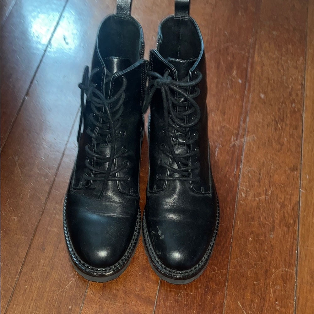 Vince Leather Combat Boots